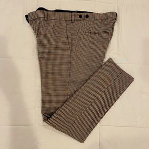 Men’s H&M dress pants, size 33 waist, skinny fit, brown/beige/grey check